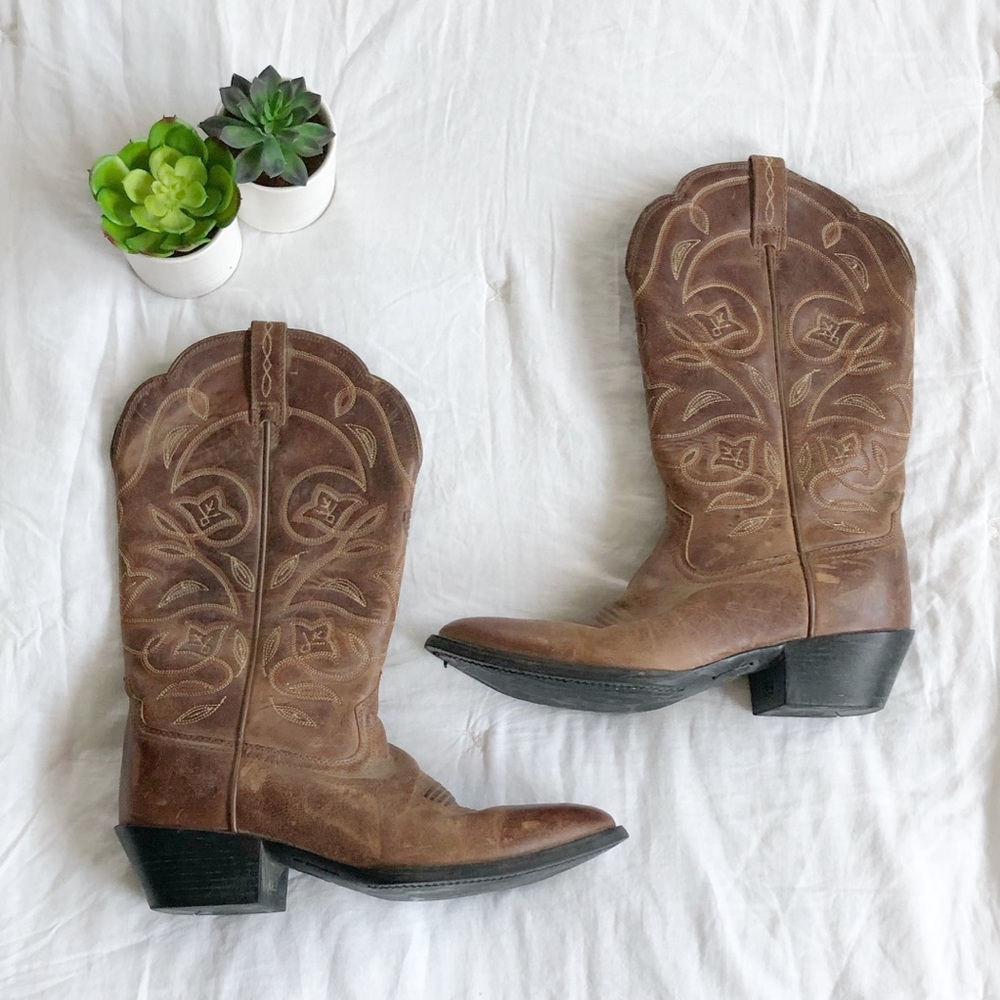 Ariat western heritage leatherbrown boot sz 9
